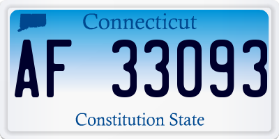 CT license plate AF33093