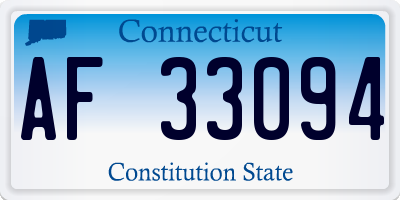 CT license plate AF33094