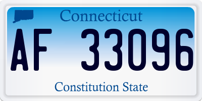 CT license plate AF33096