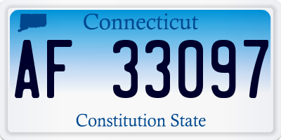 CT license plate AF33097