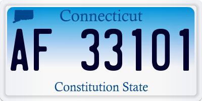 CT license plate AF33101