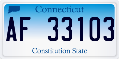 CT license plate AF33103