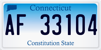 CT license plate AF33104