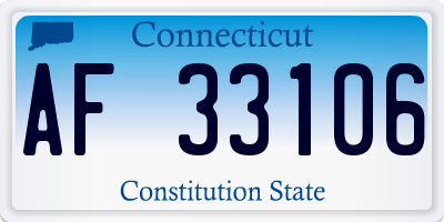 CT license plate AF33106