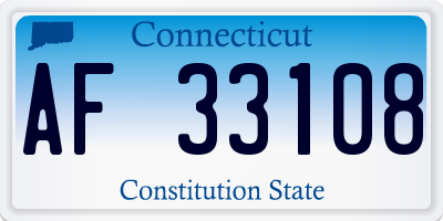 CT license plate AF33108