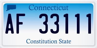 CT license plate AF33111