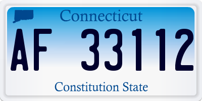CT license plate AF33112