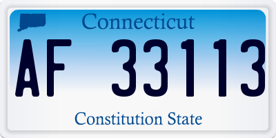 CT license plate AF33113