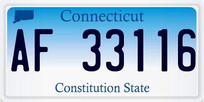 CT license plate AF33116