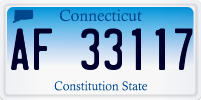 CT license plate AF33117