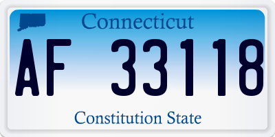 CT license plate AF33118
