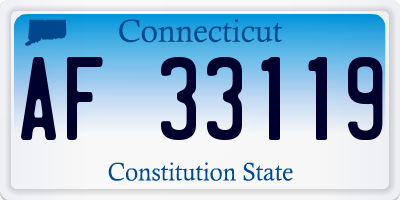 CT license plate AF33119