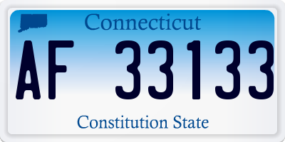 CT license plate AF33133