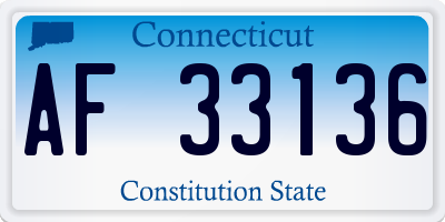CT license plate AF33136