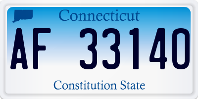 CT license plate AF33140