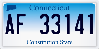 CT license plate AF33141