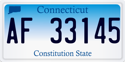 CT license plate AF33145