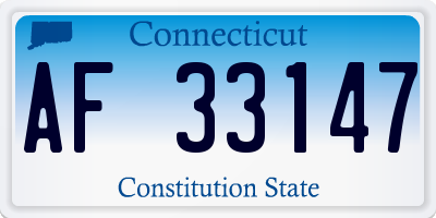 CT license plate AF33147