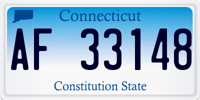 CT license plate AF33148