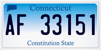 CT license plate AF33151