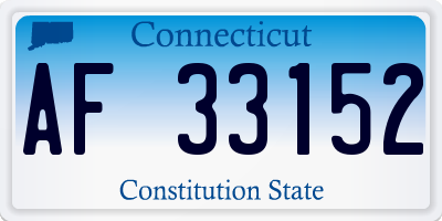 CT license plate AF33152