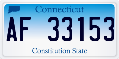 CT license plate AF33153
