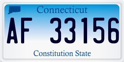 CT license plate AF33156