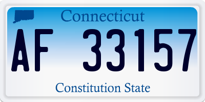 CT license plate AF33157