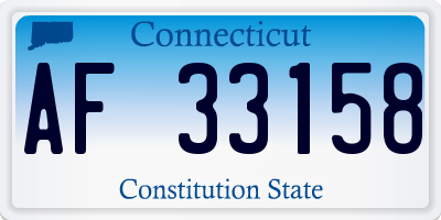 CT license plate AF33158