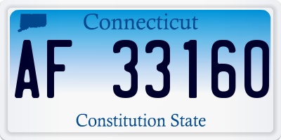 CT license plate AF33160