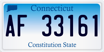 CT license plate AF33161
