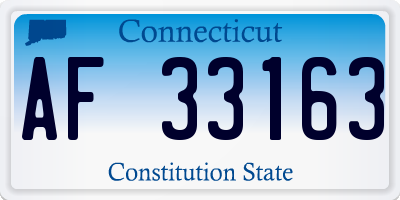 CT license plate AF33163