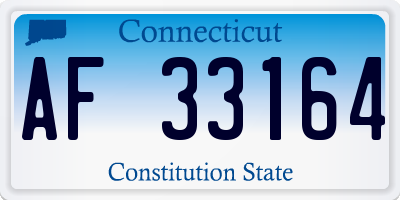 CT license plate AF33164