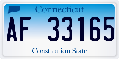 CT license plate AF33165
