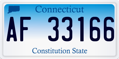 CT license plate AF33166