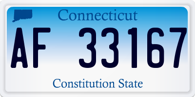 CT license plate AF33167