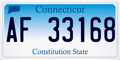 CT license plate AF33168