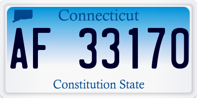 CT license plate AF33170