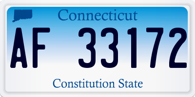 CT license plate AF33172