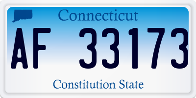 CT license plate AF33173