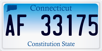 CT license plate AF33175