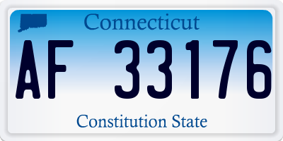 CT license plate AF33176