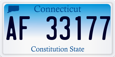 CT license plate AF33177