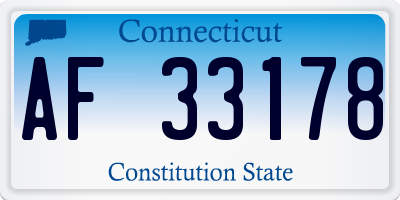 CT license plate AF33178
