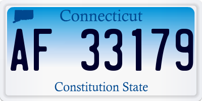 CT license plate AF33179