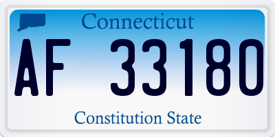 CT license plate AF33180