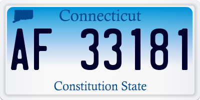 CT license plate AF33181
