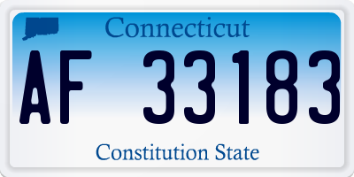 CT license plate AF33183