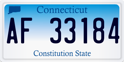 CT license plate AF33184