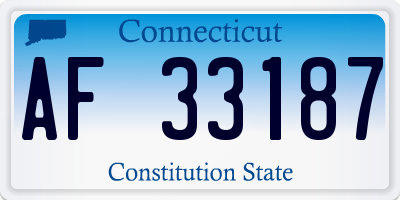 CT license plate AF33187